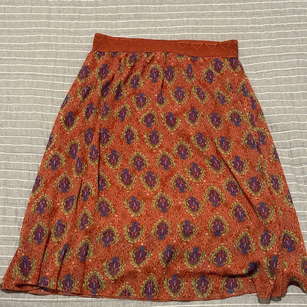 Elegant Red Patterned Women's Skirt- Lola